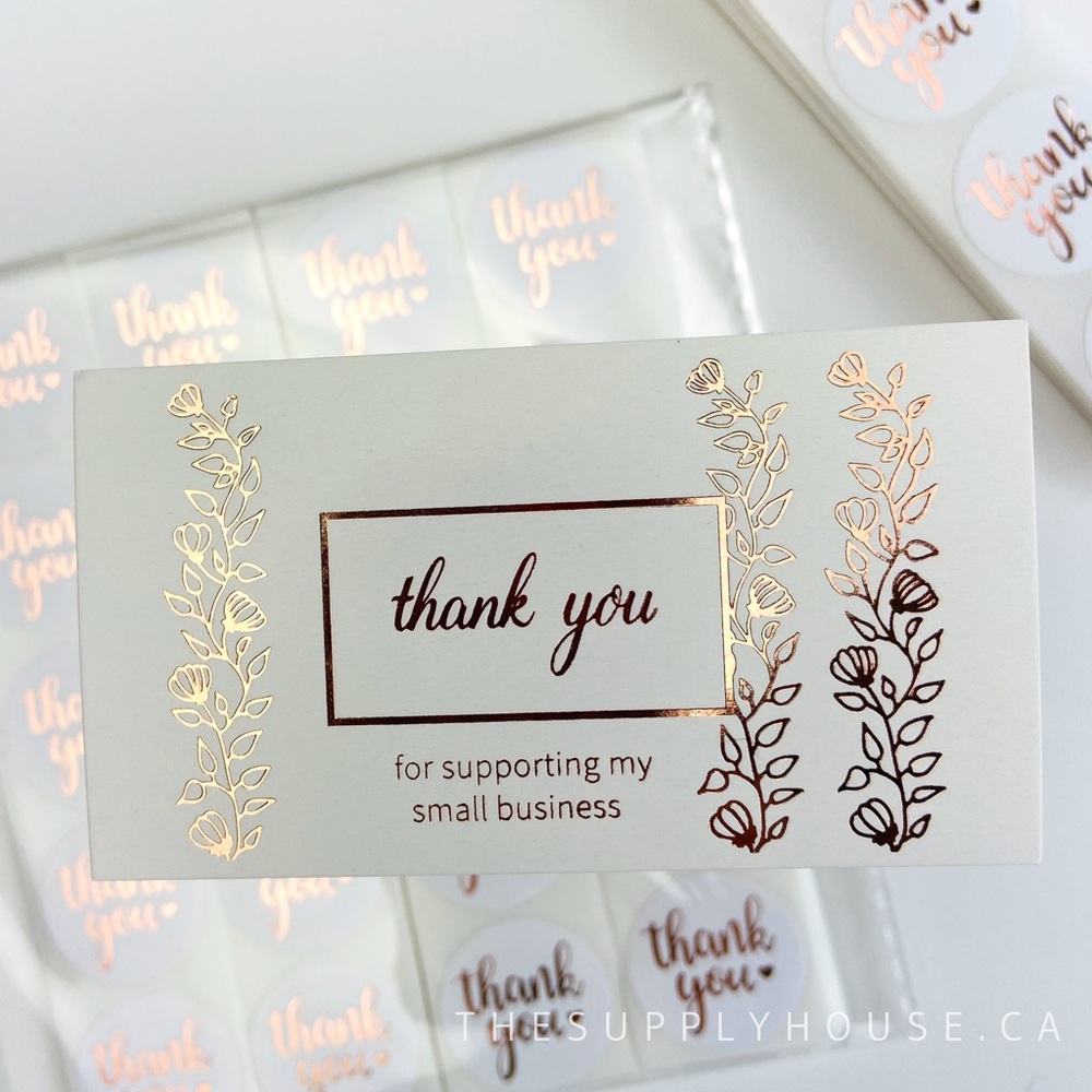 25 Thank You Cards. Small Business Cards. Shipping Supplies.